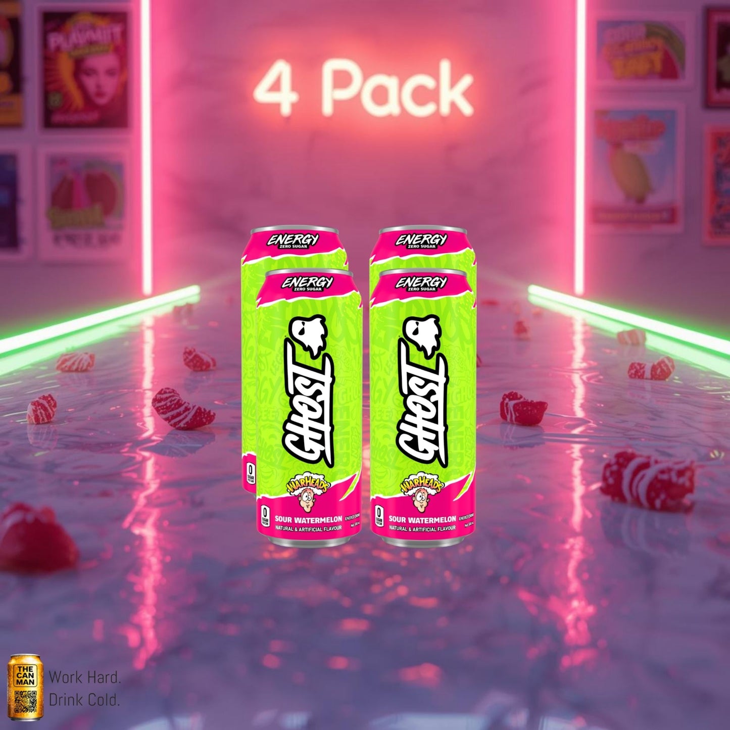 Ghost Sour Watermelon 500ml 4-pack
